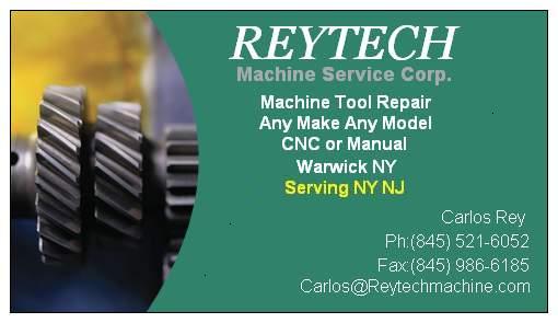 reytech machine cnc service card 